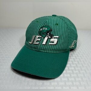 VTG 90s New York Jets Pro Line Strapback Grid Hat Wool Blend Logo Athletic